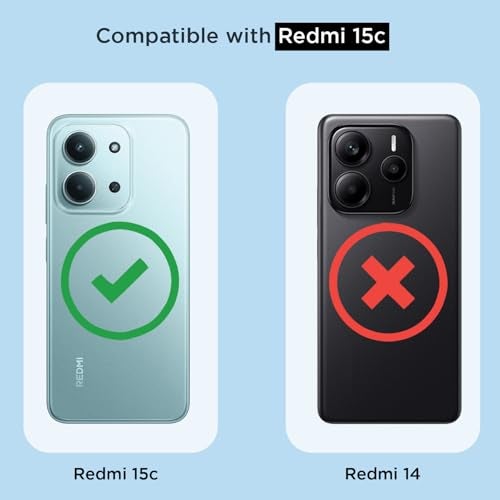 Pikkme Back Cover for Redmi 15c 5G Mag-Safe Shockproof PC + TPU Protective Case Magnetic Support Bumper Case (Transparent Mag-Safe) - Image 4
