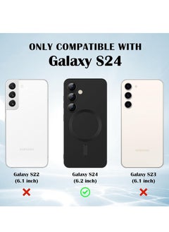 BORTONY Samsung Galaxy S24 5G Magnetic Case Cover Luxury Metallic Paint Silicone Phone Case Full Camera Lens Protector Shockproof Cover for Samsung Galaxy S24 5G  - Image 2