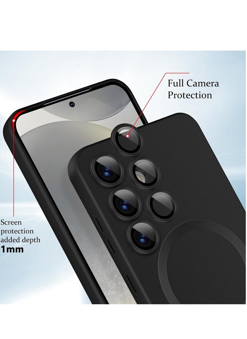 BORTONY Samsung Galaxy S24 5G Magnetic Case Cover Luxury Metallic Paint Silicone Phone Case Full Camera Lens Protector Shockproof Cover for Samsung Galaxy S24 5G  - Image 5
