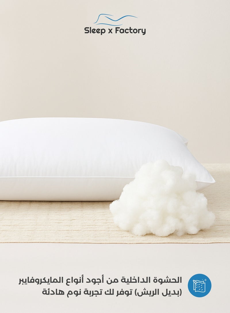 Sleep x Factory Premium Cotton Hotel Pillow – Microfiber Fill – 800g / 1000g / 1300g / 1500g – Ultra Soft & Supportive  - Image 5