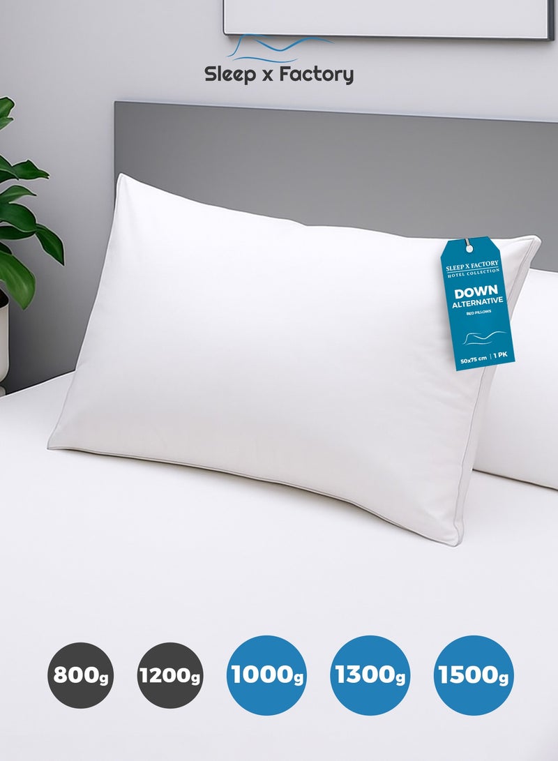 Sleep x Factory Premium Cotton Hotel Pillow – Microfiber Fill – 800g / 1200g / 1000g / 1300g / 1500g – Ultra Soft & Supportive - Image 2