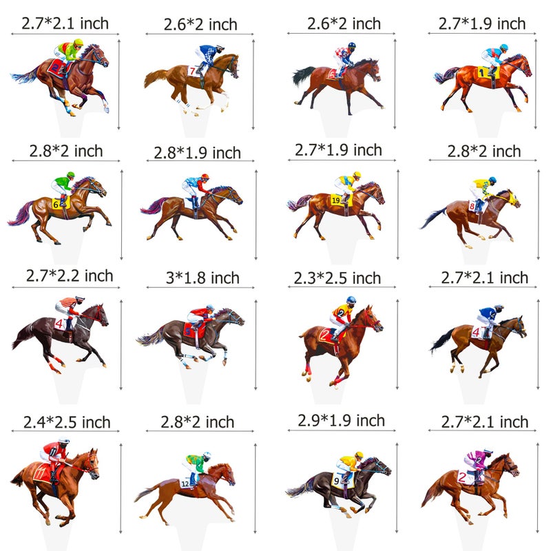 umoni Kentucky Party Derby Day Cupcake Toppers 48PCS Race Horse Party Decorations Horse Derby Day Racehorse Cupcake Picks for Run for the Roses Supplies - Image 3
