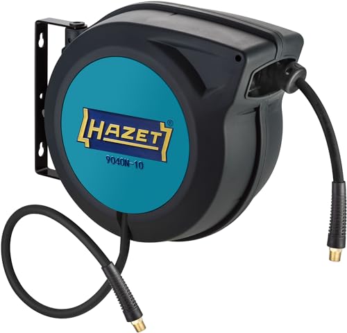 HAZET Hose Reel 9040N-10 I Hose Length: 15 Meters/49.21 Feet, Hose Inner Diameter: 0.39 Inches/10mm, Max. Pressure: 290 Psi for Compressed Air and Water I For Clean Winding of Hoses - Image 3
