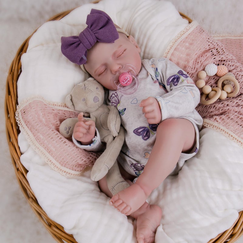 Milidool Reborn Baby Dolls 20Inch Cute Soft Vinyl Realistic Newborn Baby Doll Poseable Lifelike Real Life Baby Dolls with Accessories for 3 Year Old Girls Gifts Pretend Play Collection - Image 3