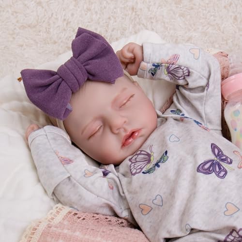 Milidool Reborn Baby Dolls 20Inch Cute Soft Vinyl Realistic Newborn Baby Doll Poseable Lifelike Real Life Baby Dolls with Accessories for 3 Year Old Girls Gifts Pretend Play Collection - Image 5