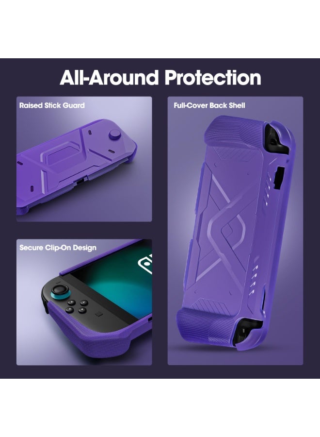 Protective Case for Nintendo Switch 2 , Hard PC Front Cover + Soft Back Shell with Ergonomic Grip for New 7.9 Inch Nintendo Switch 2 2025 Release -Purple - Image 4