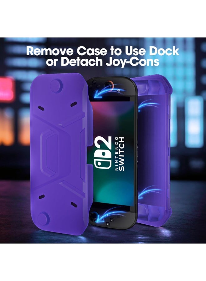 Protective Case for Nintendo Switch 2 , Hard PC Front Cover + Soft Back Shell with Ergonomic Grip for New 7.9 Inch Nintendo Switch 2 2025 Release -Purple - Image 5