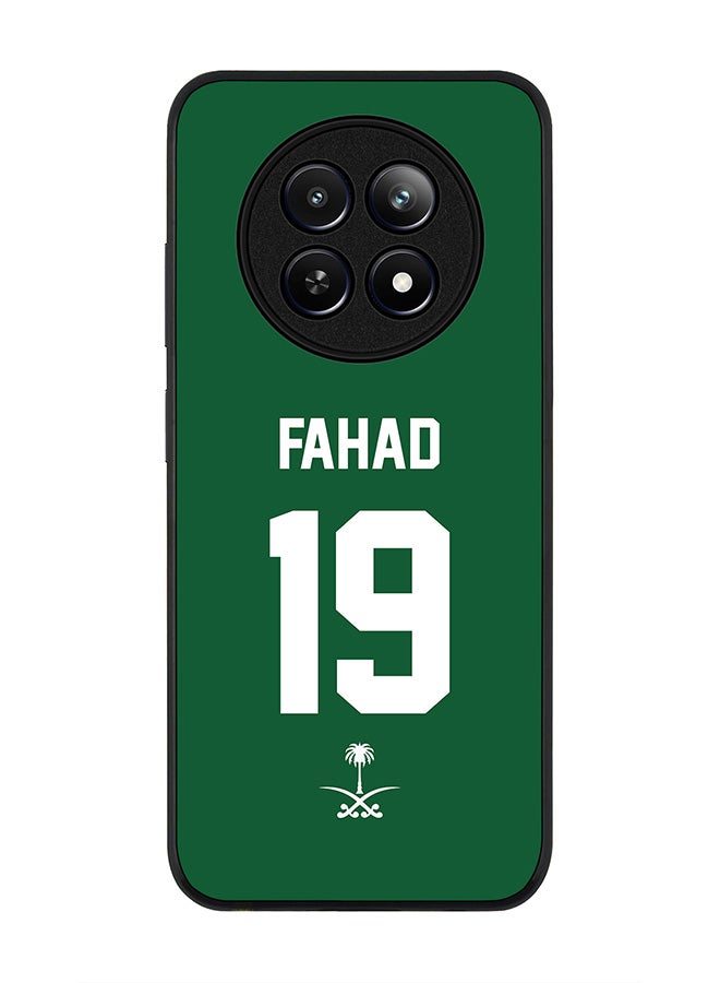 Stylizedd Rugged Black edge case for Realme 12 / Realme 12x, Slim fit Case Flexible TPU Gel Thin Cover - Football Team - Saudi Arabia, Player Name - Fahad - Image 1