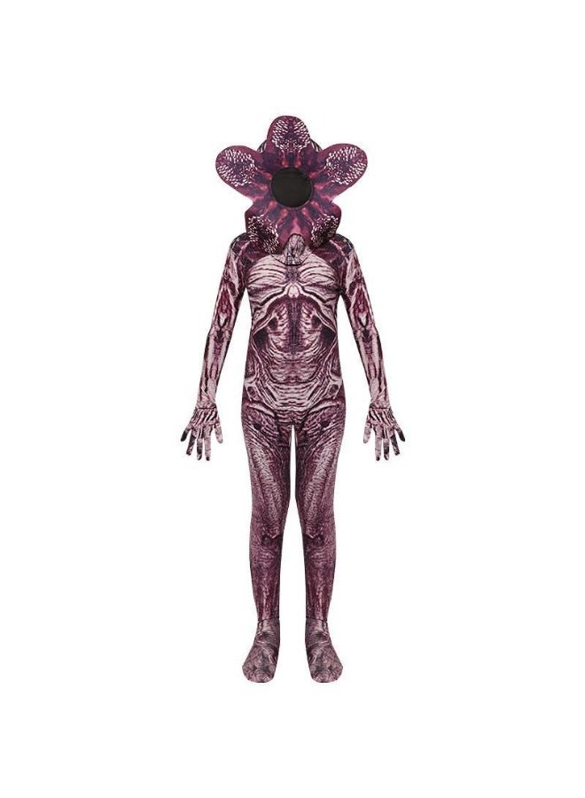 NIBEMINENT Halloween horror cosplay costume, Stranger Things cosplay, Demon King party, tight-fitting suit, one-piece clothing, food, people and flowers - Image 1