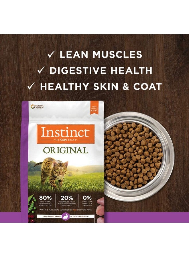 غريزة طعام القطط الجاف الأصلي من إنستينكت، حبيبات نيئة مغلفة، غني بالبروتين، وصفة خالية من الحبوب - أرنب حقيقي، كيس 4.5 رطل - Image 5