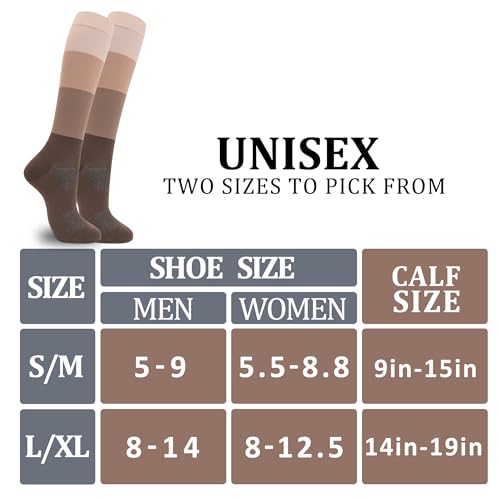 fenglaoda 3 Pairs Compression Socks for Women & Men Knee High Nurse Pregnant Cute Medical Running Travel Athletic - Image 2