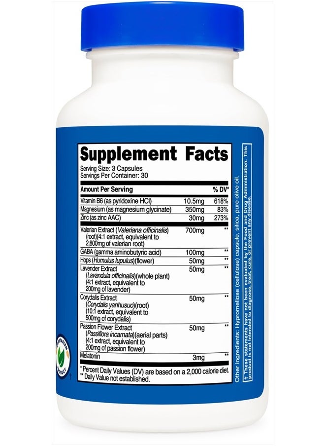 Nutricost - Sleep Aid Complex, 30 Serving - 90 Capsules - Image 1