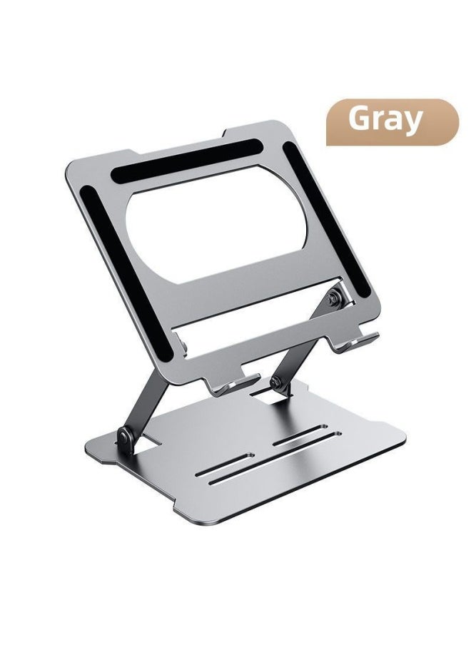 Generic Metal Laptop Bracket Computer Bracket Steel Gold Lifting Portable Elevator Base Folding Heat Dissipation-Colour:Moon White [refuse To Bow Your Head To Free Your Spine] Three Generations Strengthened  - Image 1