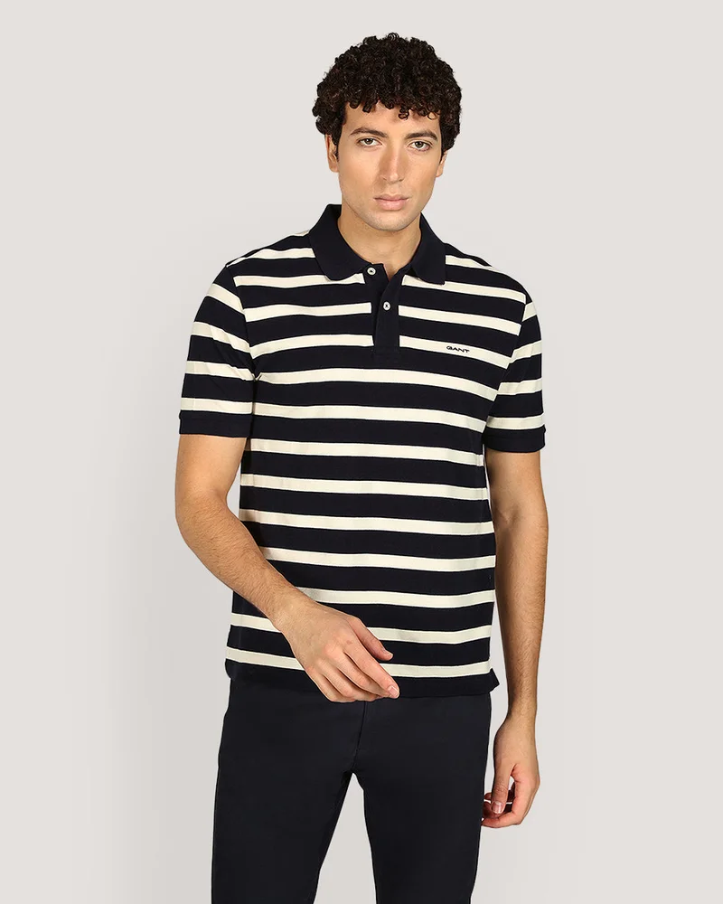 GANT Striped Short Sleeve Polo Shirt