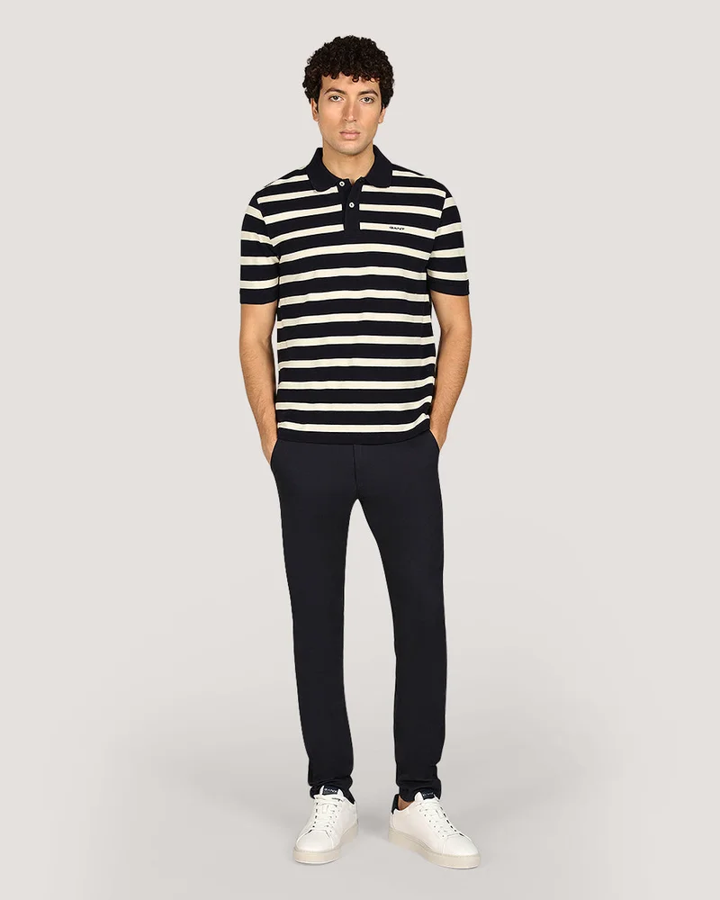 GANT Striped Short Sleeve Polo Shirt
