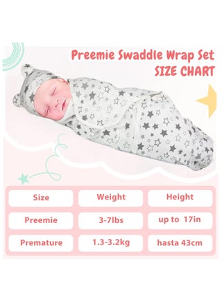 3 Pack Baby Swaddle Blanket for 0-6 Months, Baby Essentials for Newborn Girls Boys, 100% Cotton Infant Adjustable Swaddling Sleep Sack, Super Soft Nursery Swaddling Blankets, 73x50cm - view 3