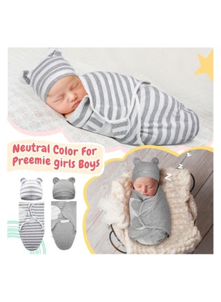 3 Pack Baby Swaddle Blanket for 0-6 Months, Baby Essentials for Newborn Girls Boys, 100% Cotton Infant Adjustable Swaddling Sleep Sack, Super Soft Nursery Swaddling Blankets, 73x50cm - view 4