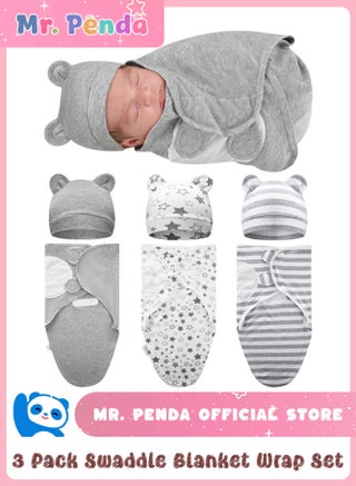 3 Pack Baby Swaddle Blanket for 0-6 Months, Baby Essentials for Newborn Girls Boys, 100% Cotton Infant Adjustable Swaddling Sleep Sack, Super Soft Nursery Swaddling Blankets, 73x50cm - pzsku/ZBDD9183084DF2B08E09AZ/45/_/1736951825/97166273-7301-41f1-a611-c21b4ec3e3ae