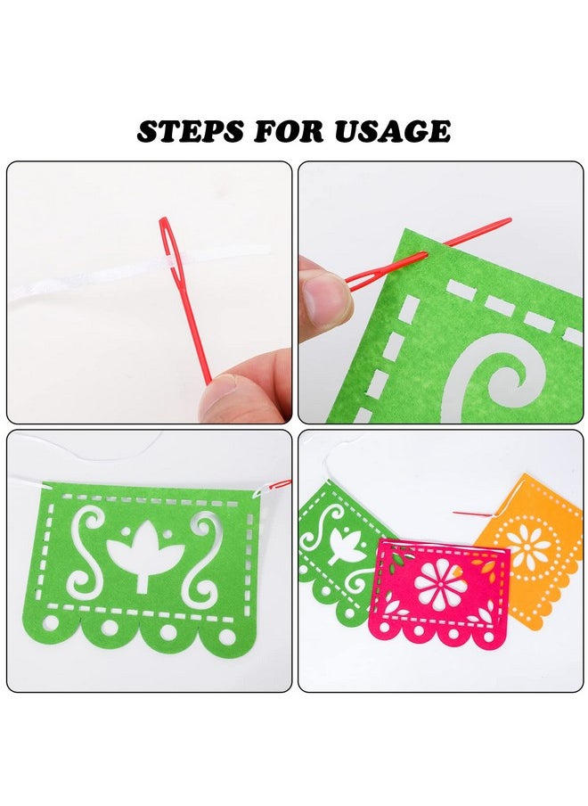 Qpout 4Pcs Mexican Fiesta Party Felt Banner Dia De Los Muertos Day Of The Dead Fiesta Hanging Banner Cinco De Mayo Papel Picado Fiesta Banner Cino De Mayo Party Decorations  - Image 5