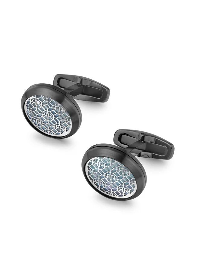 شيروتي 1881 Cufflinks for Men in Grey and Black