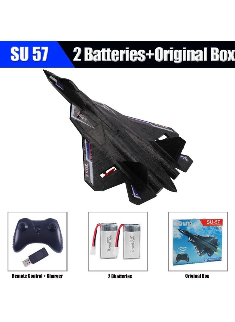 AROAQ SU57 Radio Control Airplane 2.4GHz 2CH RC Plane Built-in Gyro Foam SU30 Electric Remote Control Plane Toys for Children  - Image 1