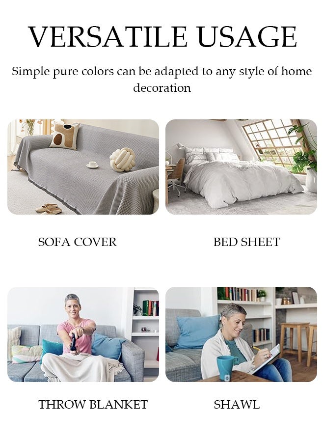 DUNISO Weave Sofa Cover for 3 Cushion Couch,Sectional Couch Covers Sofa Chair Slipcover for Home or Workplace Weave Sofa Towel Cover Tablecloth Carpet Throw Blanket For Bed 130*180cm - Image 4