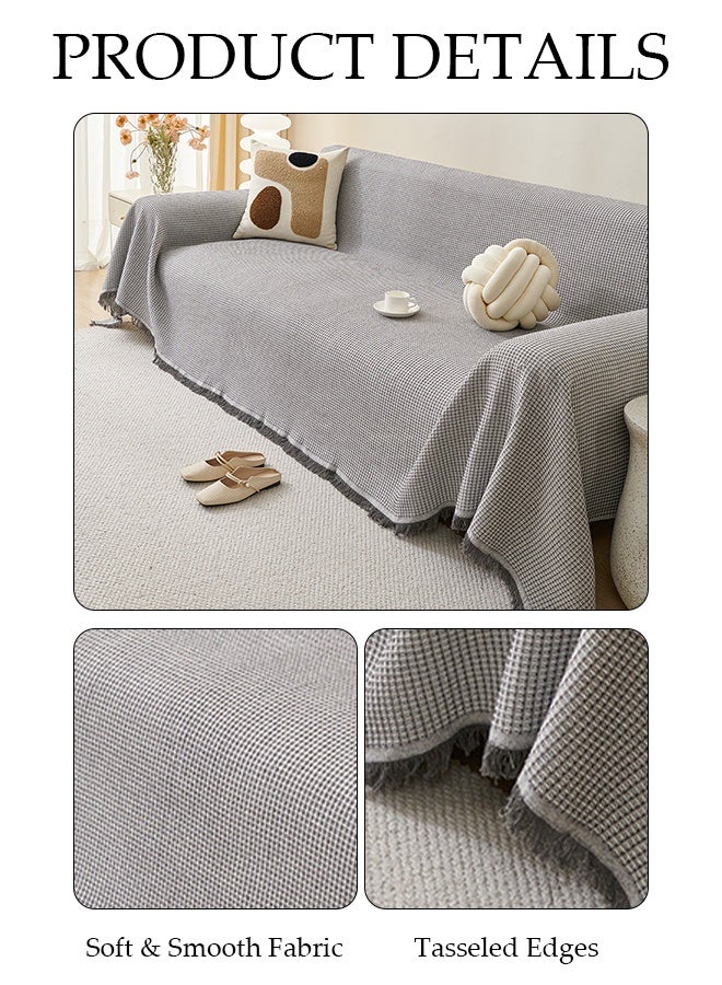 DUNISO Weave Sofa Cover for 3 Cushion Couch,Sectional Couch Covers Sofa Chair Slipcover for Home or Workplace Weave Sofa Towel Cover Tablecloth Carpet Throw Blanket For Bed 130*180cm - Image 5