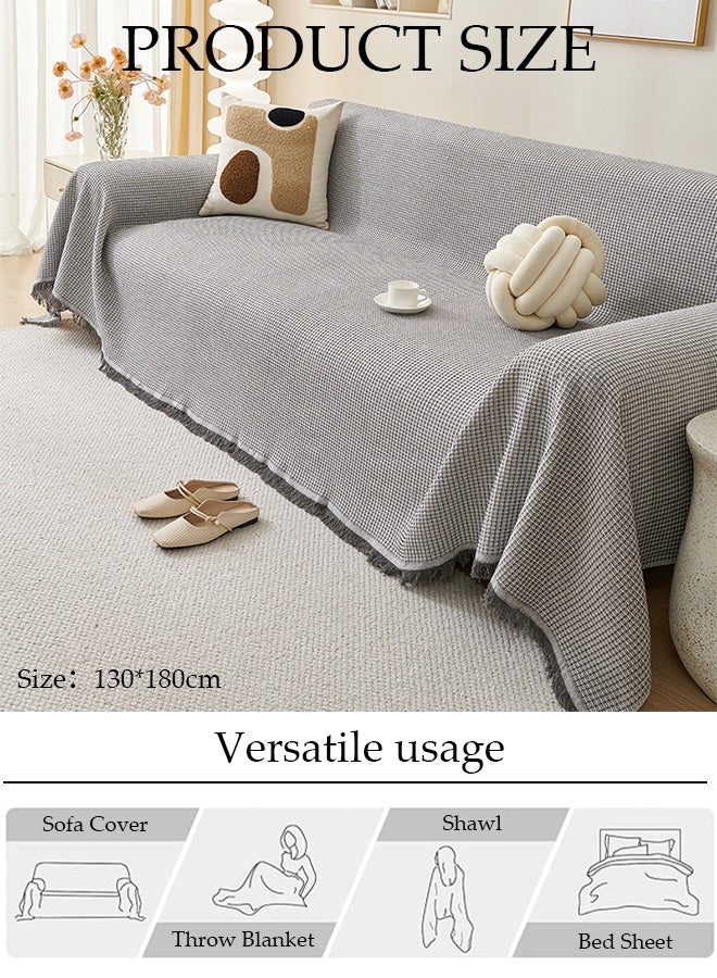 DUNISO Weave Sofa Cover for 3 Cushion Couch,Sectional Couch Covers Sofa Chair Slipcover for Home or Workplace Weave Sofa Towel Cover Tablecloth Carpet Throw Blanket For Bed 130*180cm - Image 2