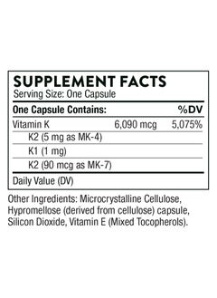 Thorne Vitamin K, K1 and Two Forms of K2 Dietary Supplement 60 Capsules  - Image 2