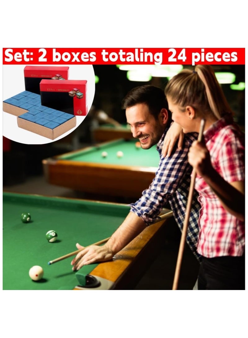 ZDL Billiard Chalk, 24 Pieces Billiard Chalk Accessories, Pool Cue Cube, Billiard Chalk Blue, Calcium Carbonate Non-Slip Billiard, Billiard Accessories Chalk, Billiard Chalk for Amateurs and - Image 2