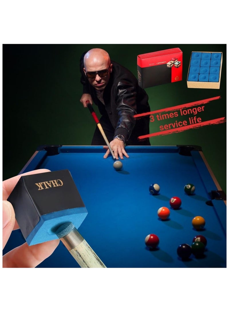 ZDL Billiard Chalk, 24 Pieces Billiard Chalk Accessories, Pool Cue Cube, Billiard Chalk Blue, Calcium Carbonate Non-Slip Billiard, Billiard Accessories Chalk, Billiard Chalk for Amateurs and - Image 3