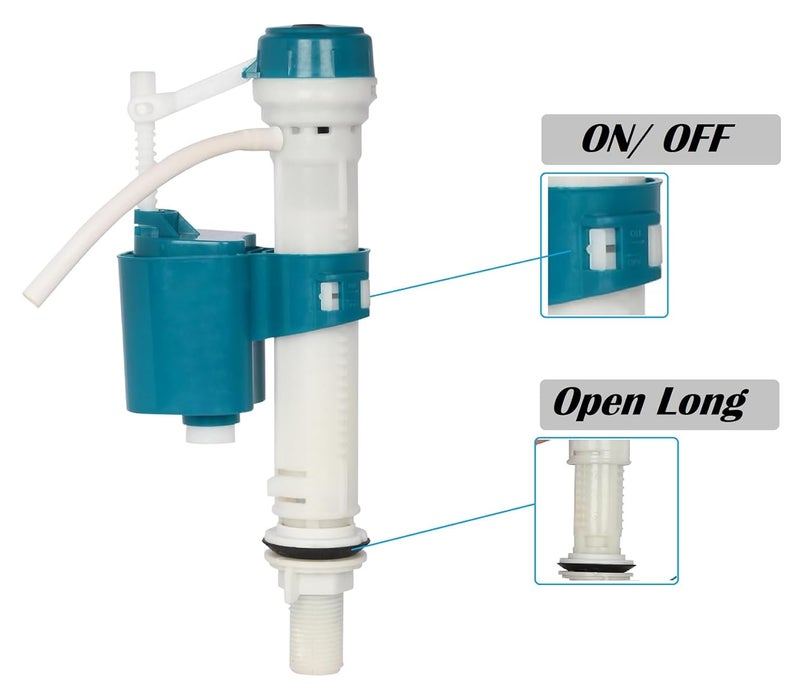 JAGGER صمام تعبئة خزان المرحاض JAG347 البلاستيكي المضاد للسيفون القابل للتعديل من 6" إلى 10" مجموعة إصلاح صمام الكرة لخزان المرحاض مناسب للمرحاض ذو القطعتين والقطعة الواحدة (صمام تدفق عالمي، 2) - Image 4