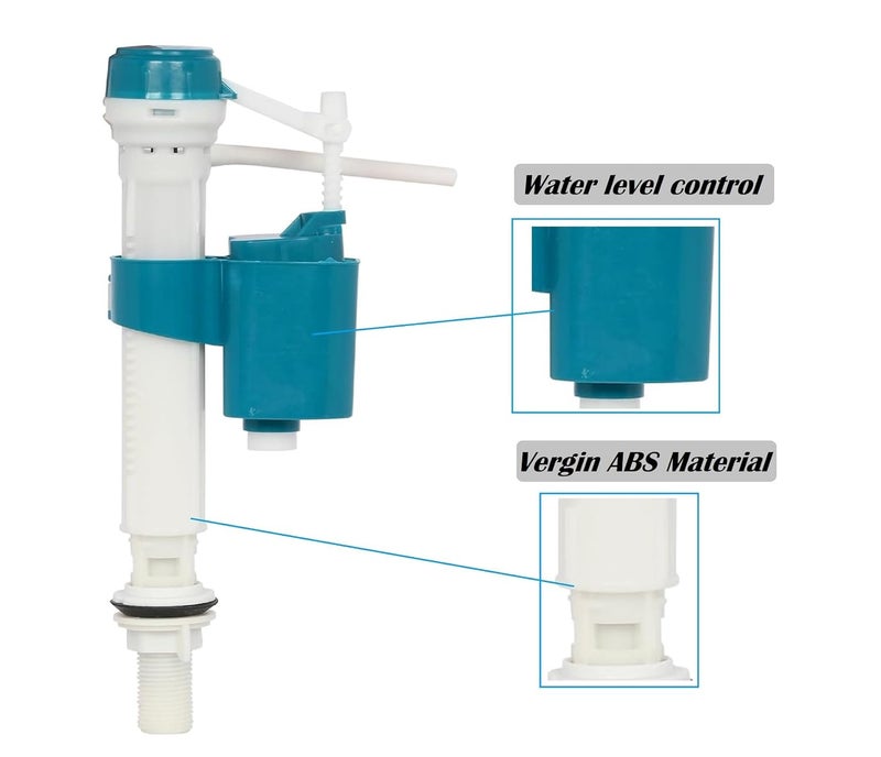 JAGGER صمام تعبئة خزان المرحاض JAG347 البلاستيكي المضاد للسيفون القابل للتعديل من 6" إلى 10" مجموعة إصلاح صمام الكرة لخزان المرحاض مناسب للمرحاض ذو القطعتين والقطعة الواحدة (صمام تدفق عالمي، 2) - Image 3