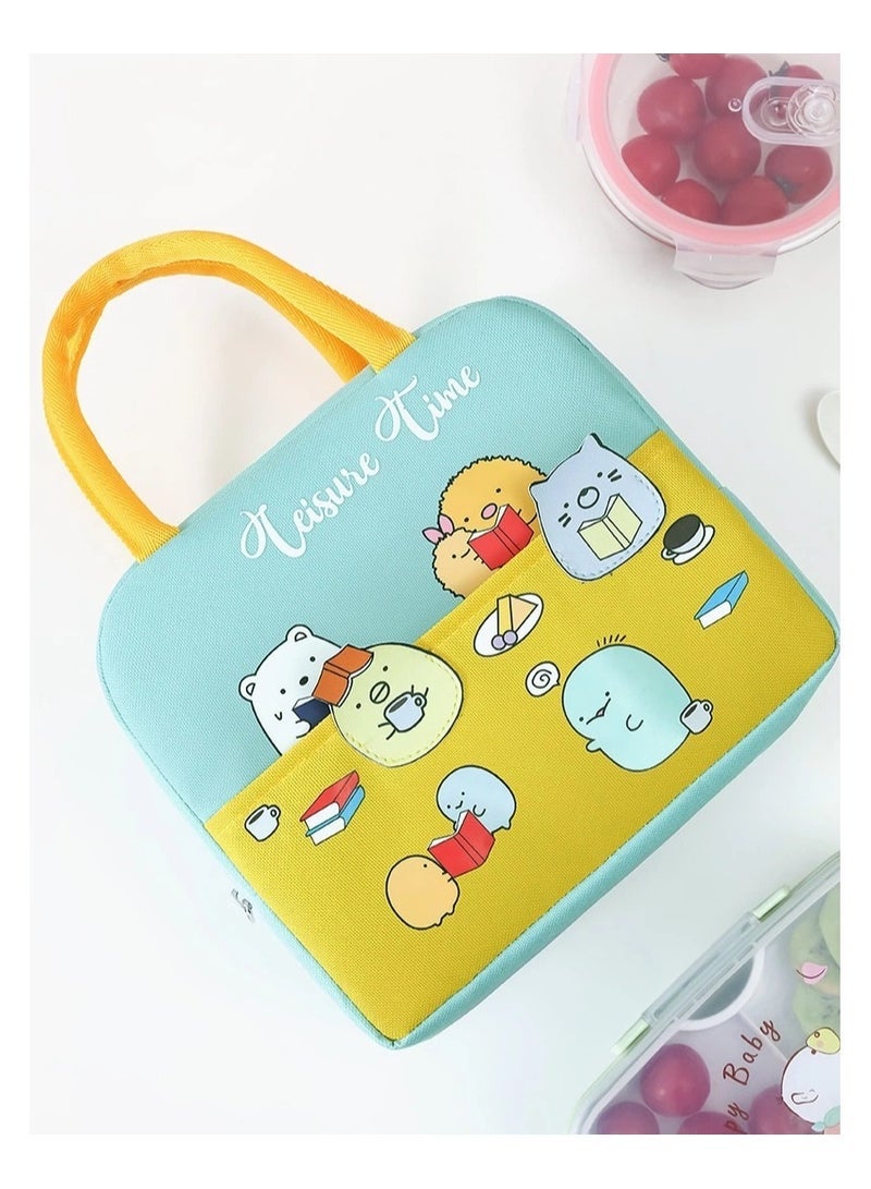 general Adorable passable pattern lunch bag large capacity thickening work commuting lunch box bag portable insulation lunch bag portable freshness - Image 3
