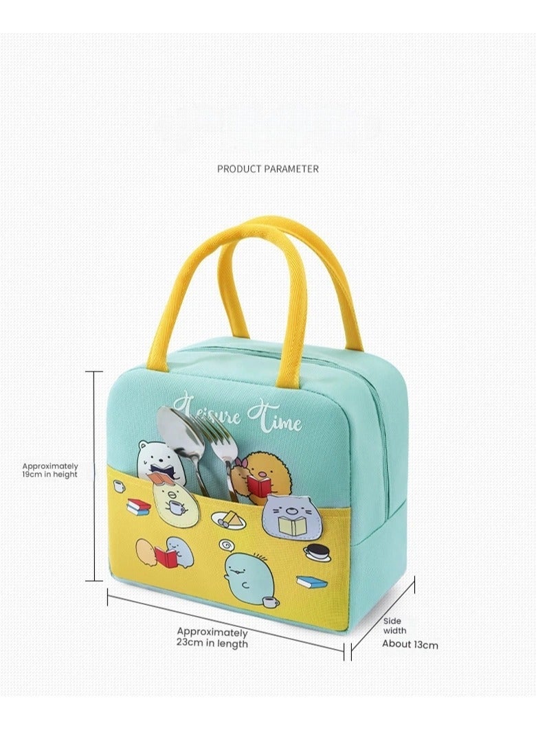 general Adorable passable pattern lunch bag large capacity thickening work commuting lunch box bag portable insulation lunch bag portable freshness - Image 4