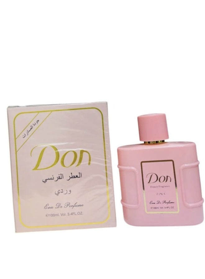 دون عطر دون أو دو برفيوم برائحة العطور الفرنسية، 100 مل (حبتين) وردي - Image 2