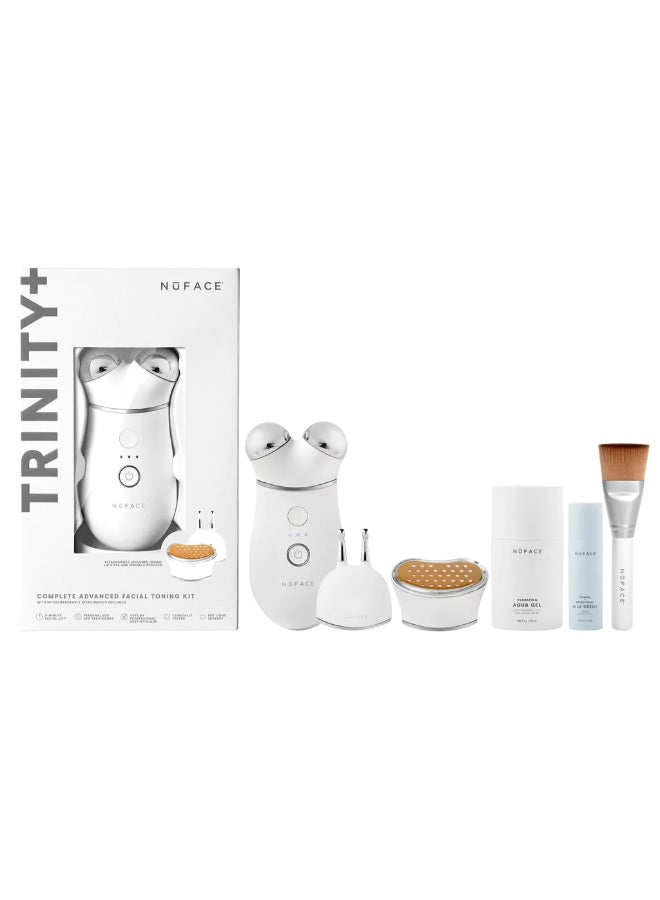 Nuface ملحقات Trinity+ Ele و Twr تشمل جل أكوا 1.69 أونصة، كريمة حرير 0.5 أونصة، فرشاة Clean Sweep - Image 5