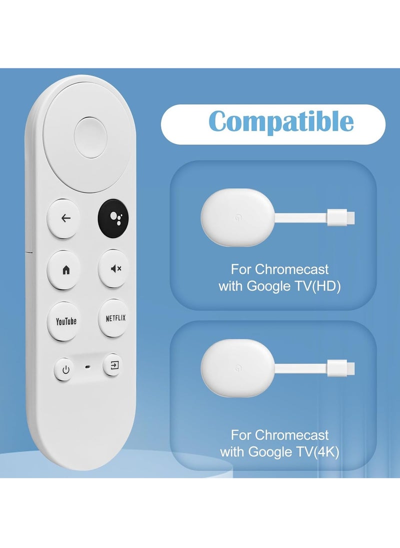 TIGER Replacement Voice Remote Control for Google Chromecast with Google TV HD/4K || Compatible with Chromecast 4K (Snow) & HD Streaming Media Player | Bluetooth Voice Search Remote | Easy Pairing | Ergonomic Design | Remote Control Only – No TV Box Included  - Image 2