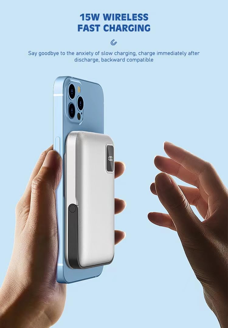 Lenyes PW134D Wireless Charging 10000 mAh Power Bank, 20W Type-C/15W Wireless Output, Compatible with iPhone 16/15/14/13/12/11/X/XR & Other Wireless Enabled Devices, Magnetic Ring for Android Phones - Image 5