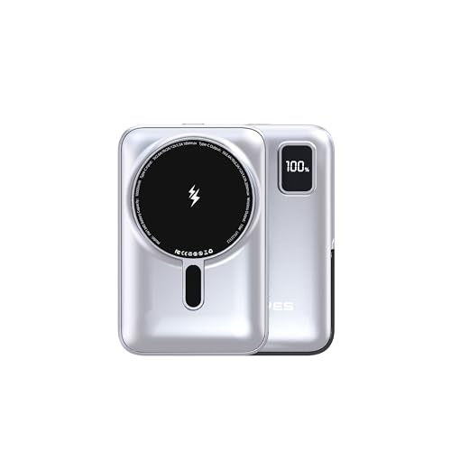 Lenyes PW134D Wireless Charging 10000 mAh Power Bank, 20W Type-C/15W Wireless Output, Compatible with iPhone 16/15/14/13/12/11/X/XR & Other Wireless Enabled Devices, Magnetic Ring for Android Phones - Image 1