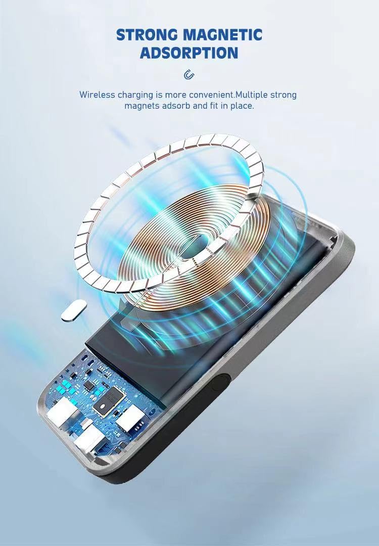 Lenyes PW134D Wireless Charging 10000 mAh Power Bank, 20W Type-C/15W Wireless Output, Compatible with iPhone 16/15/14/13/12/11/X/XR & Other Wireless Enabled Devices, Magnetic Ring for Android Phones - Image 3