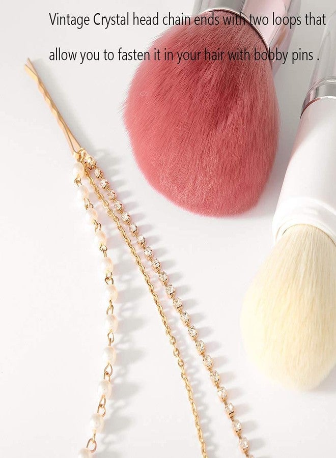 RECTYO GALLERY 1 Pcs Premium Crystal Head Chain Jewelry Pearl Gold Hair Bridal Headpiece Hair Accessories for Women - Image 3