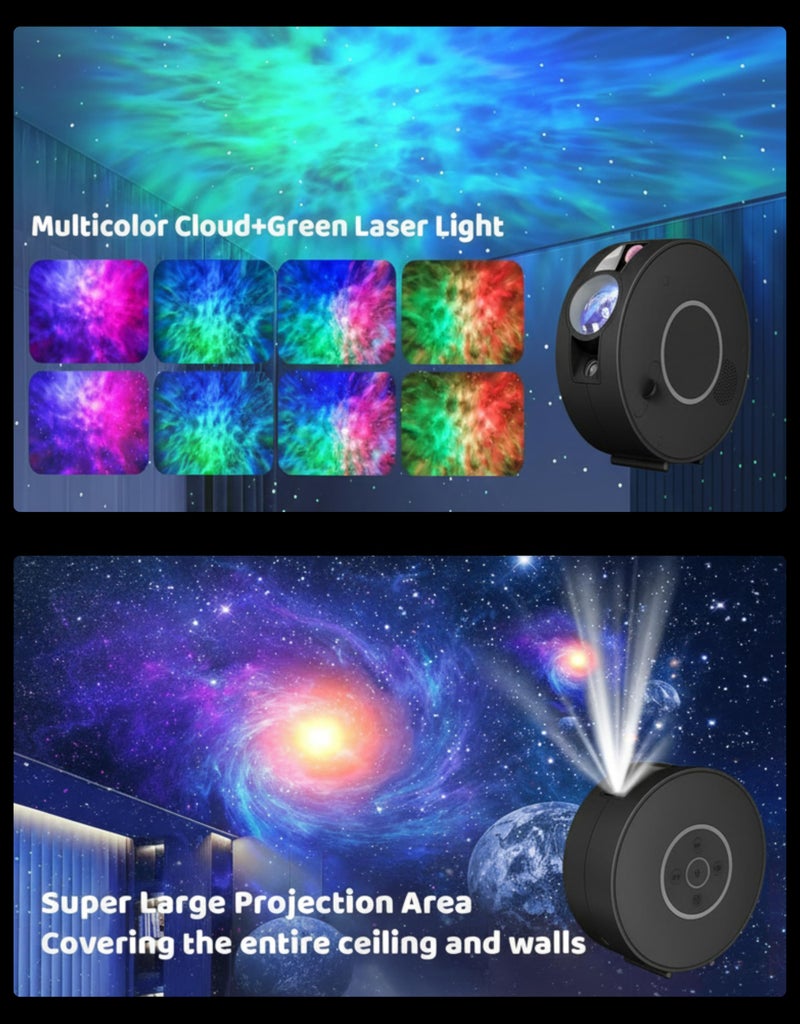 APEX LIGHT Apex Smart Star Projector Pro 2025 Edition – Galaxy Night Light with 6 Slides, Rotating Nebula Sky Lamp, APP & Voice Control, Bluetooth Speaker, Timer & White Noise for Kids Room Décor - Image 2