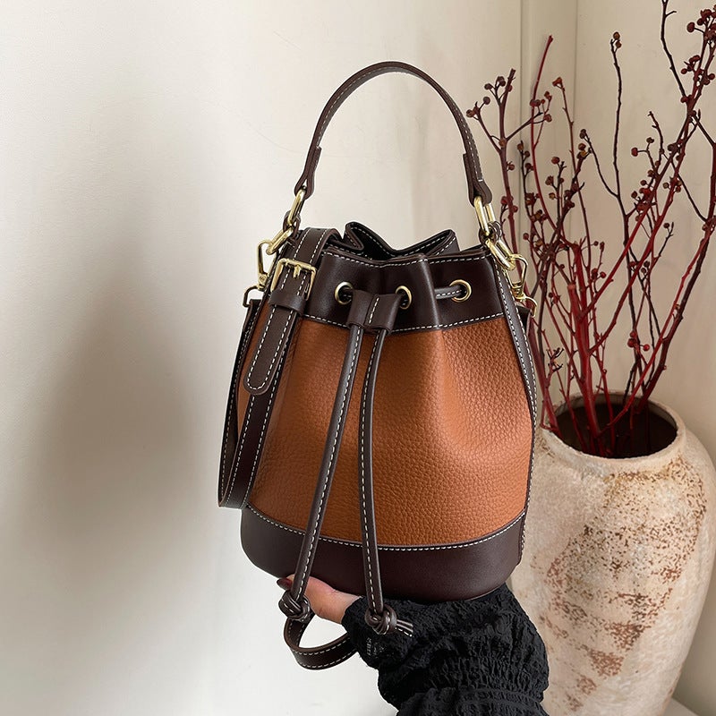 Bucket Bag Women'S High-Texture Niche Exquisite Shoulder Bag Korean Style Women'S Bag Fashionable Western Style Crossbody Bag - Image 1