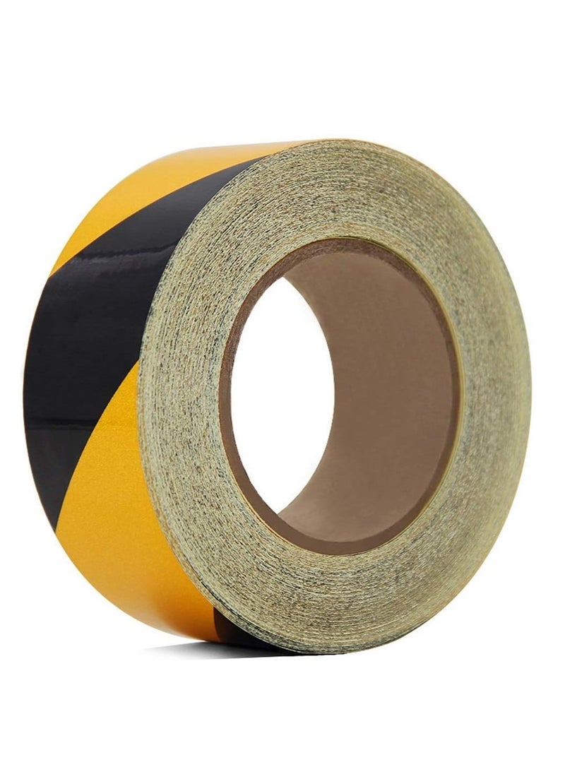 Generic Black and Yellow Social Distancing Safety Floor Marking Tape 50mm  - Image 1