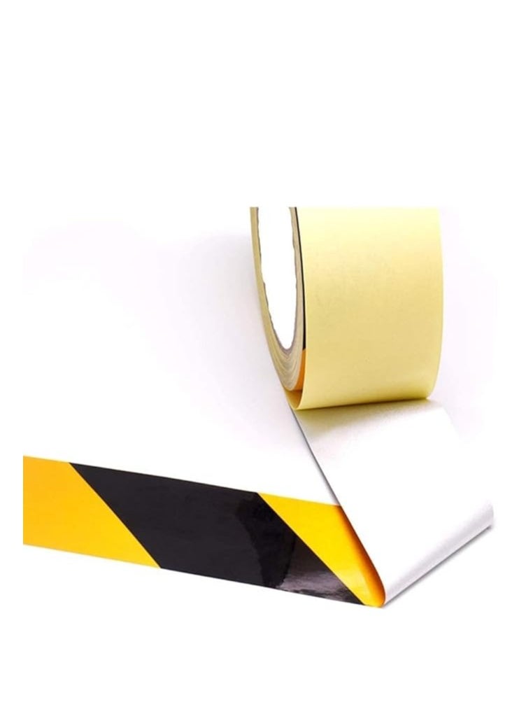 Generic Black and Yellow Social Distancing Safety Floor Marking Tape 50mm  - Image 4