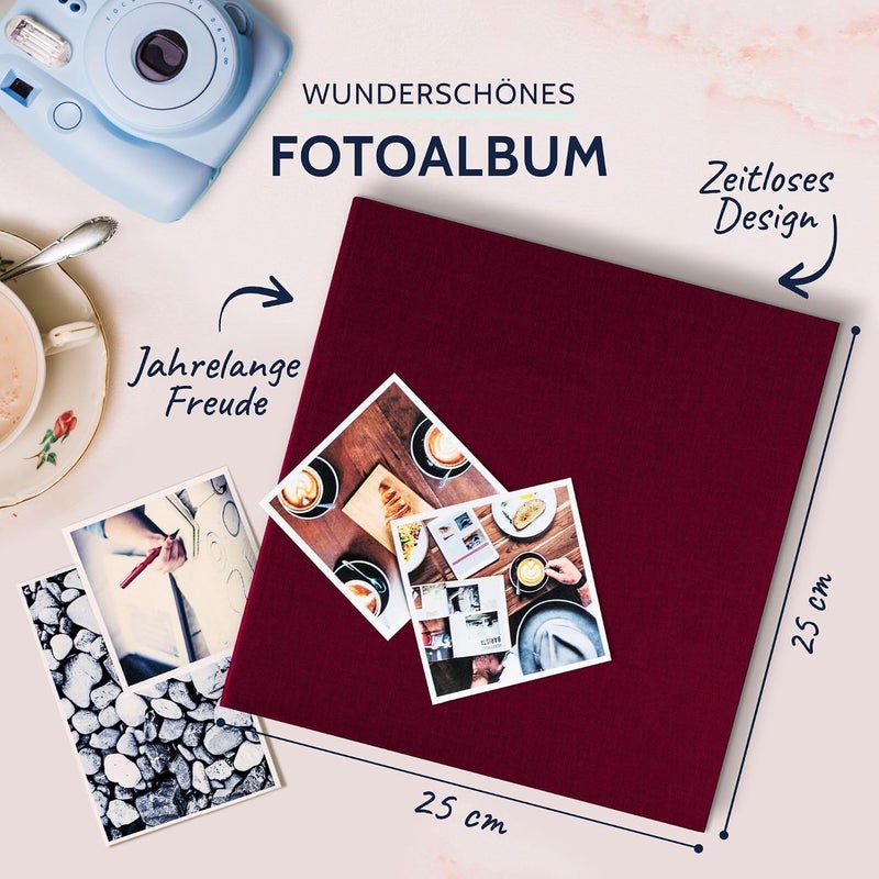 Goldbuch Summertime Trend 24807 Photo Album, 25 x 25 cm, Photo Book with 60 White Pages & Glassine Dividers, Linen Photo Album, Memory Album, Blackberry - Image 2