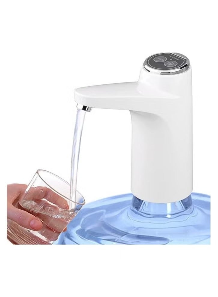 ELTRAZONE Water Dispenser Pump for 5 Gallon Bottle | Automatic Off Button, USB Charging, Universal Fit, Easy-to-Use Pump for Home, Office, and Outdoor Use – White - Image 1