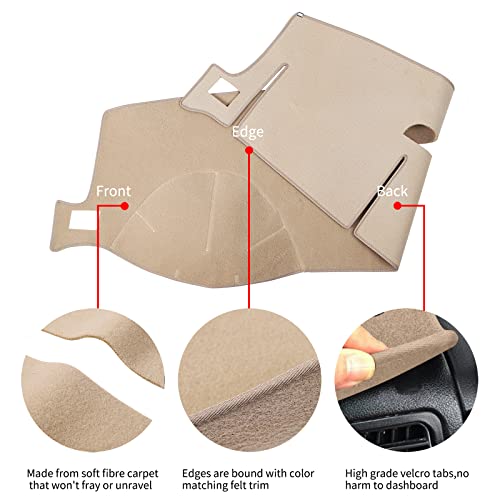 HanLanKa Dashboard Cover Dash Mat Fit for 2007-2014 Chevy Chevrolet Tahoe Suburban,2007-13 Chevy Avalanche Silverado 1500 2500 3500 LTZ /2007-13 GMC Sierra SLT Denali,2007-14 GMC Yukon XL (Beige) - Image 4