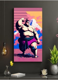 Generic Sumo Fighter Vaporwave Poster Print - Japanese Sumo Art Poster Gift Idea - Japan Wall Art Print Poster  - Image 1